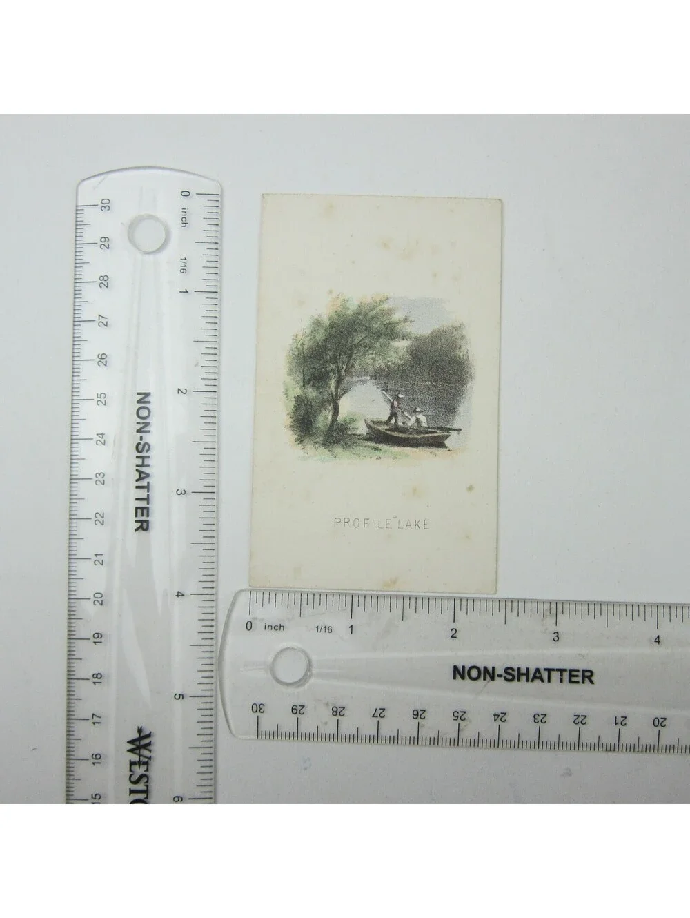 Color Lithograph Print Winter Landscape Snow House & Trees Bitter Cold Antique